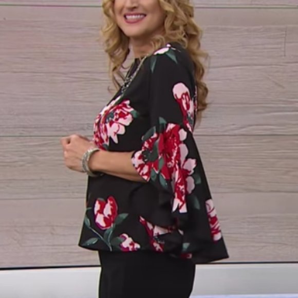 DG2 by Diane Gilman Floral-Print Cascade Tunic - Picture 3 of 8